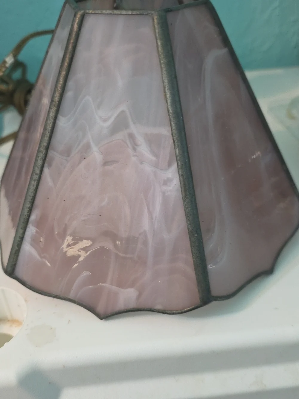 Classic Pink Stained Glass Table Lamp - Unbranded